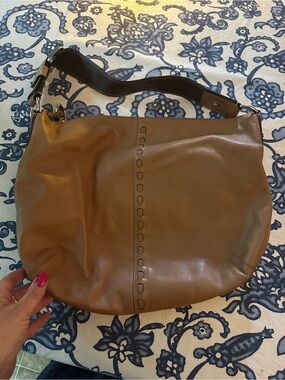 Vintage Coach Tan Leather Shoulder Hobo Bag